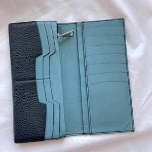 Maison Takuya TT2 German Shrunken LeatherBlack×Azure Color-way Luxury Wallet